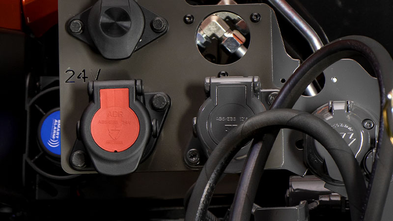 A Valtra tractor with 24V socket
