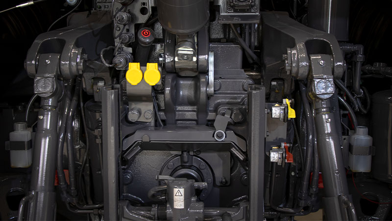The rear of a Valtra tractor with on off valves
