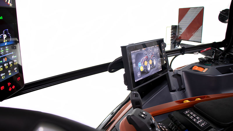 The Valtra Unlimited accessory siderail to the right hand side