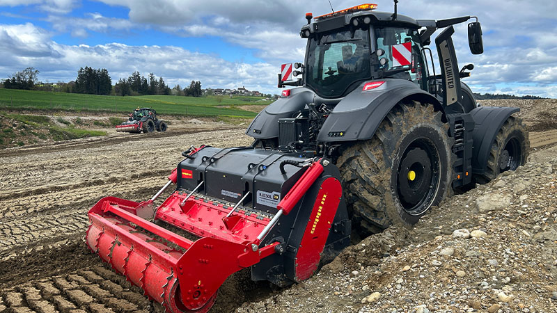 An Unlimited Valtra S Series at a SmartTour field event