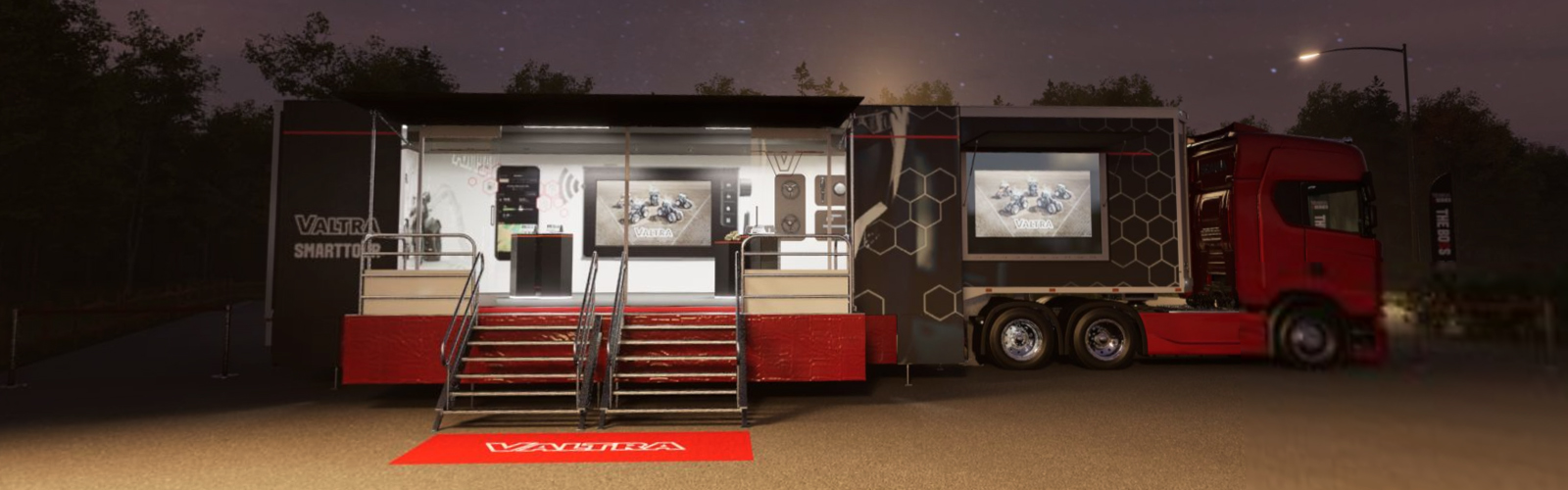 A screenshot of the Valtra SmartTour from the Valtra Virtual Showroom