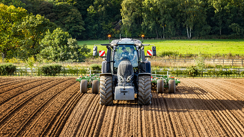 A tractor driver takes a Valtra Q Series for a test drive
