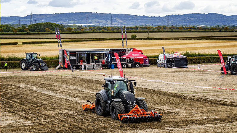 Various Valtra tractors at a Valtra SMartTour event field test drive session