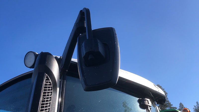 The new larger side mirrors come as standard on new G Series and can be retrofitted to older G Series tractors