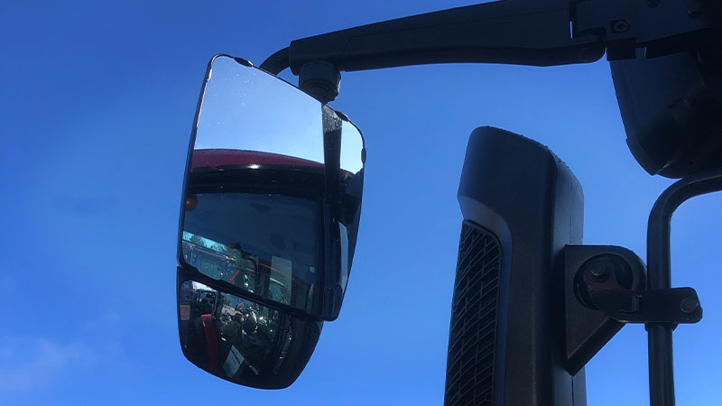 New larger size rear-view side mirrors for the Valtra G Series